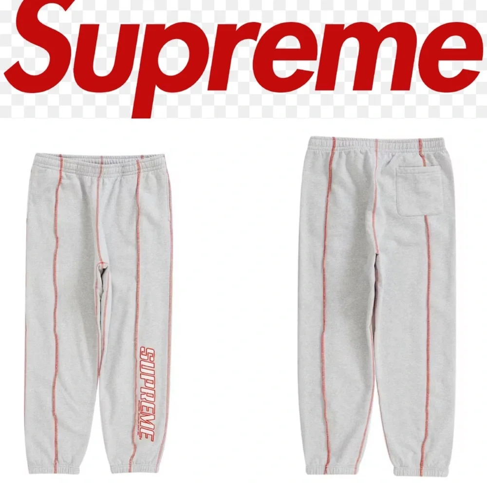Supreme | Pants | Supreme Coverstitch Grey Sweatpants | Poshmark